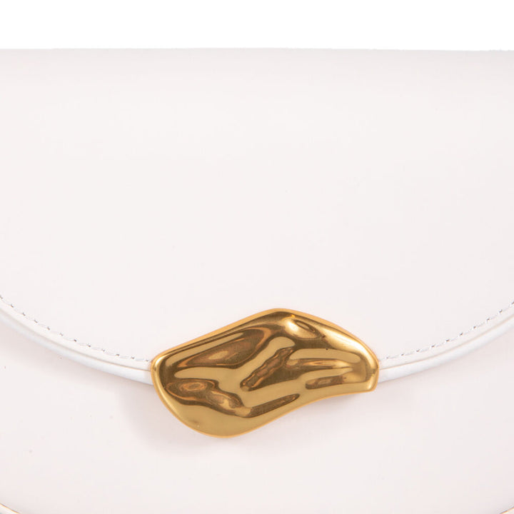 Ted Baker Leather Statement Hardware Clutch Bag | Ivory