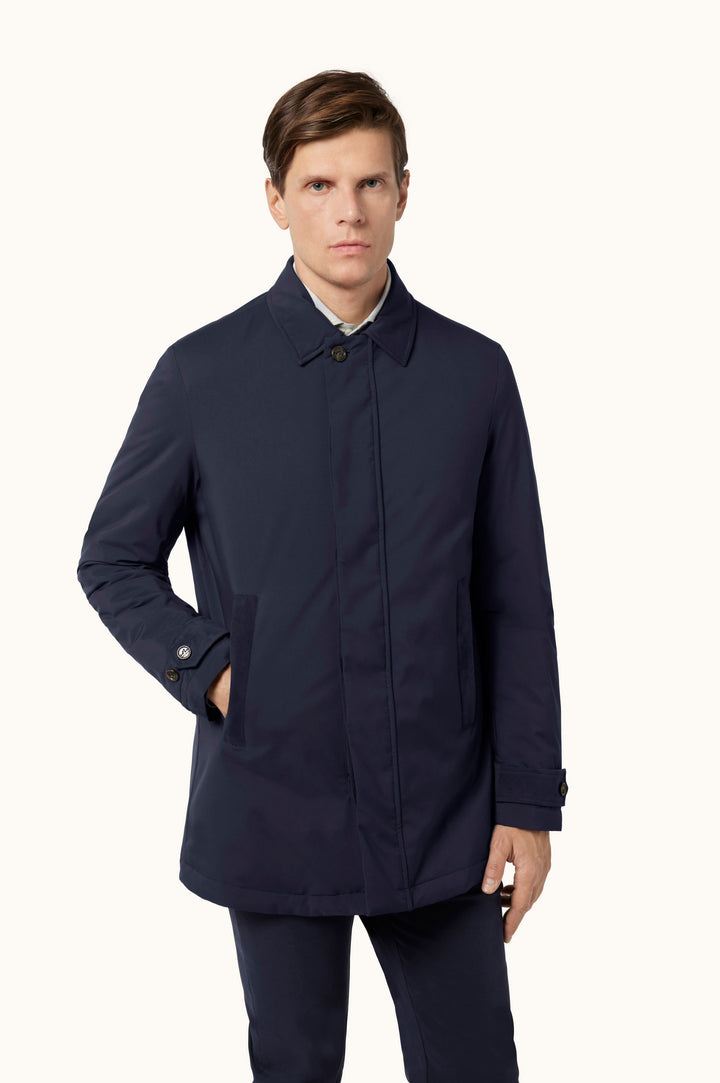 Car coat Paul &amp; Shark Typhoon Platinum blu navy, vista frontale indossata