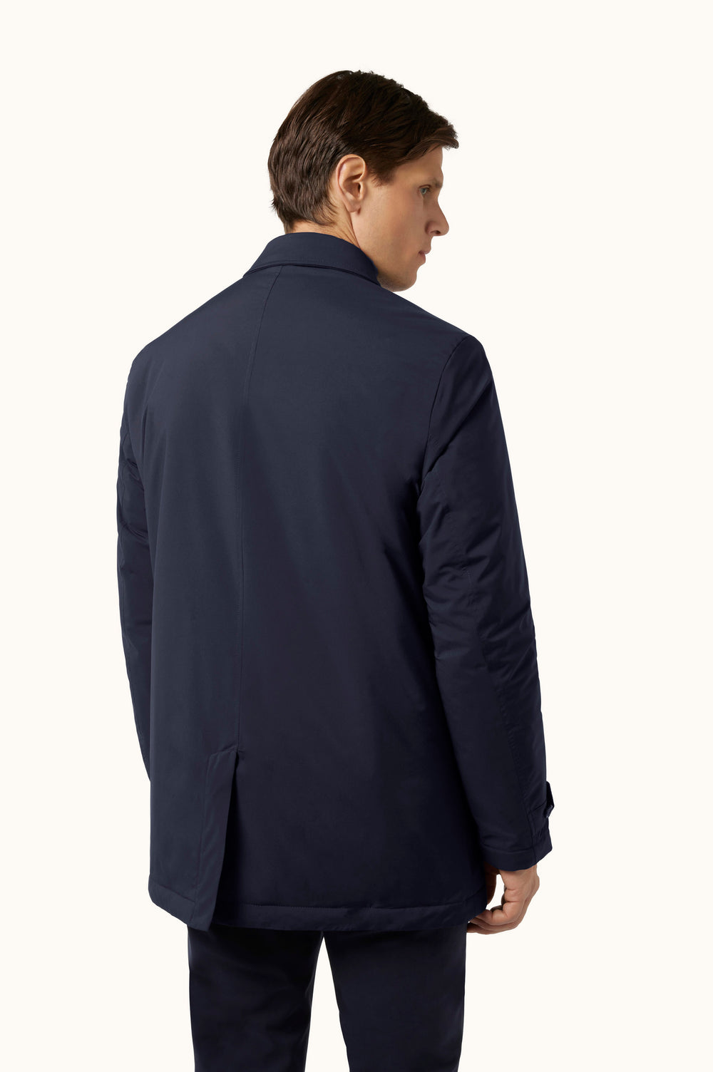 Car coat Paul & Shark Typhoon Platinum blu navy, vista posteriore indossata