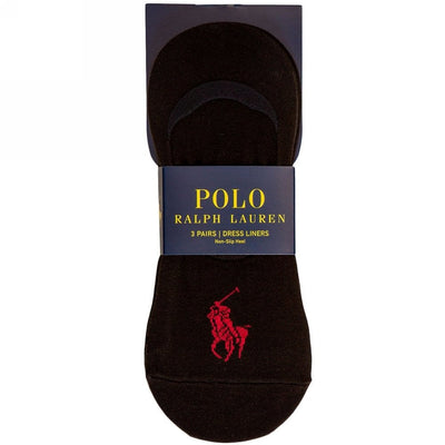 Ralph Lauren Big Pony Ανδρικές Κάλτσες Σουμπά σε Πακέτο των 3 | Μαύρο