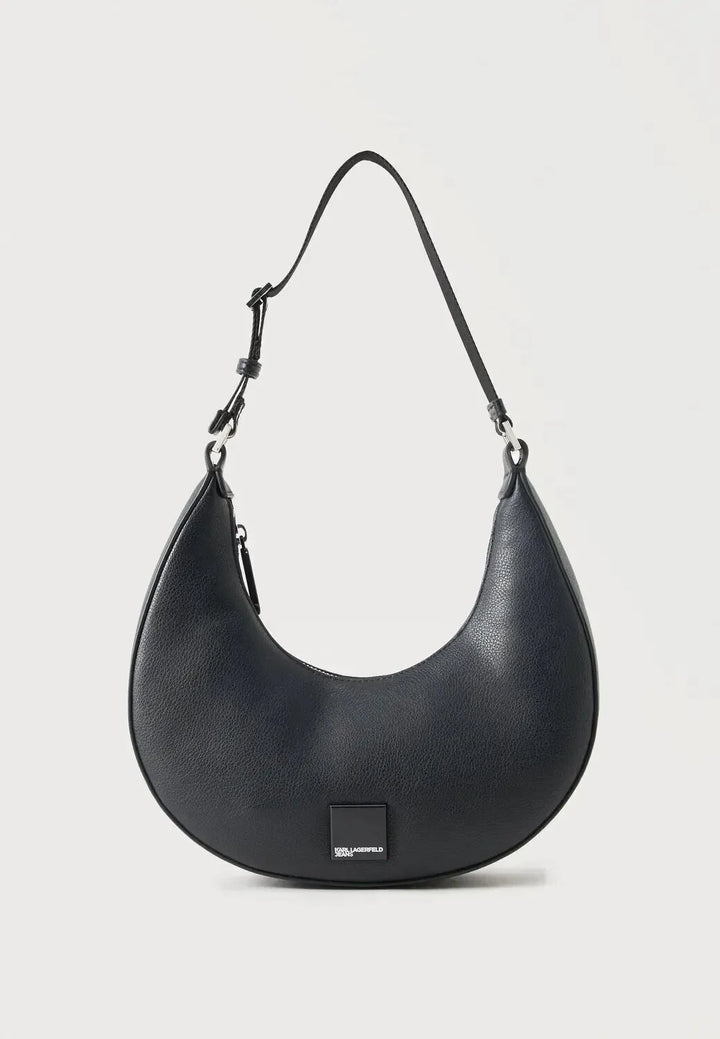 Karl Lagerfeld Box Logo Half Moon Bag | Black