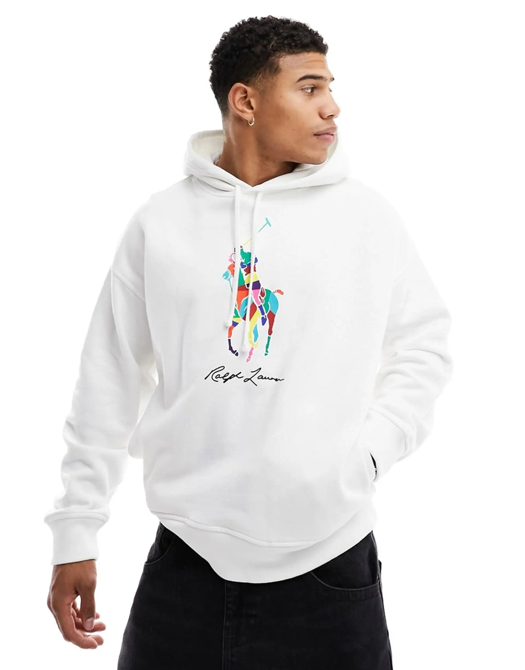 Ralph Lauren Φούτερ Double Knit με Πολύχρωμο Πόνυ | Λευκό