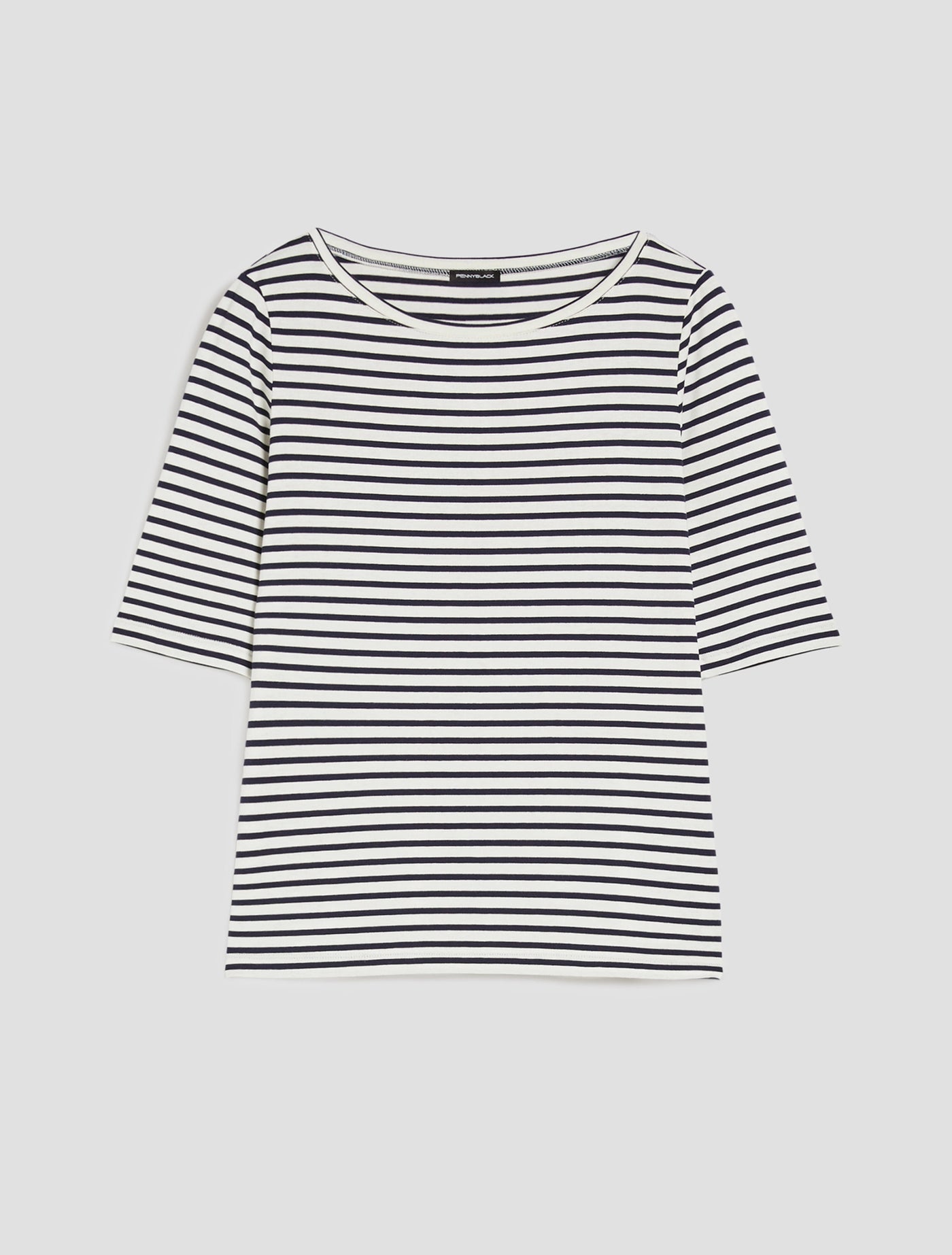 PennyBlack Boat Neck T-shirt | Navy/White