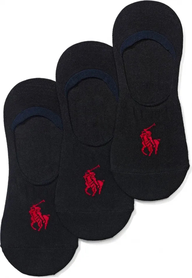 Ralph Lauren Big Pony Ανδρικές Κάλτσες Σουμπά σε Πακέτο των 3 | Μαύρο