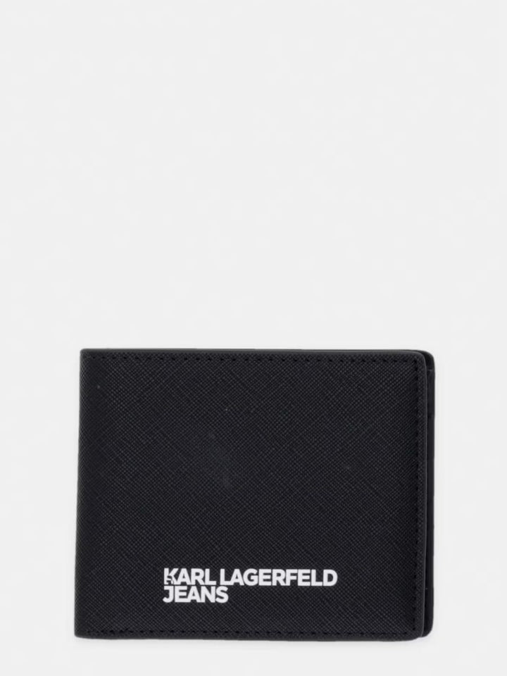 Karl Lagerfeld Saffiano Wallet with Logo | Black