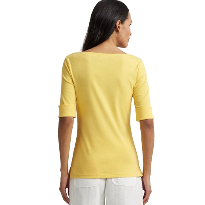 Lauren Ralph Lauren Stretch Cotton Boatneck Tee | Yellow