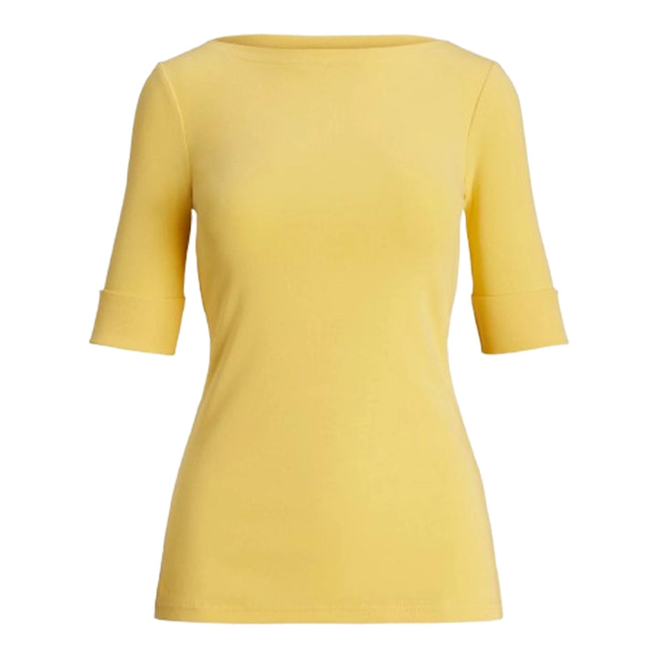 Lauren Ralph Lauren Stretch Cotton Boatneck Tee | Yellow