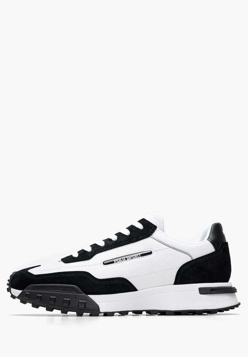 Ralph Lauren Leather and Suede Sneakers | Black/White