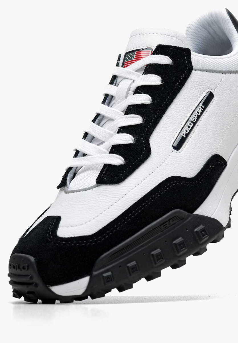 Ralph Lauren Leather and Suede Sneakers | Black/White
