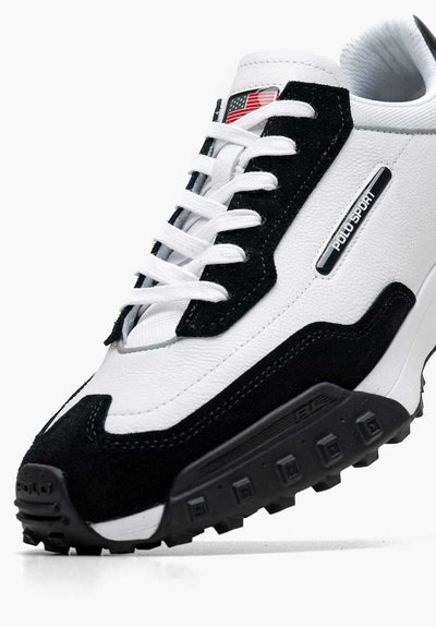 Ralph Lauren Leather and Suede Sneakers | Black/White