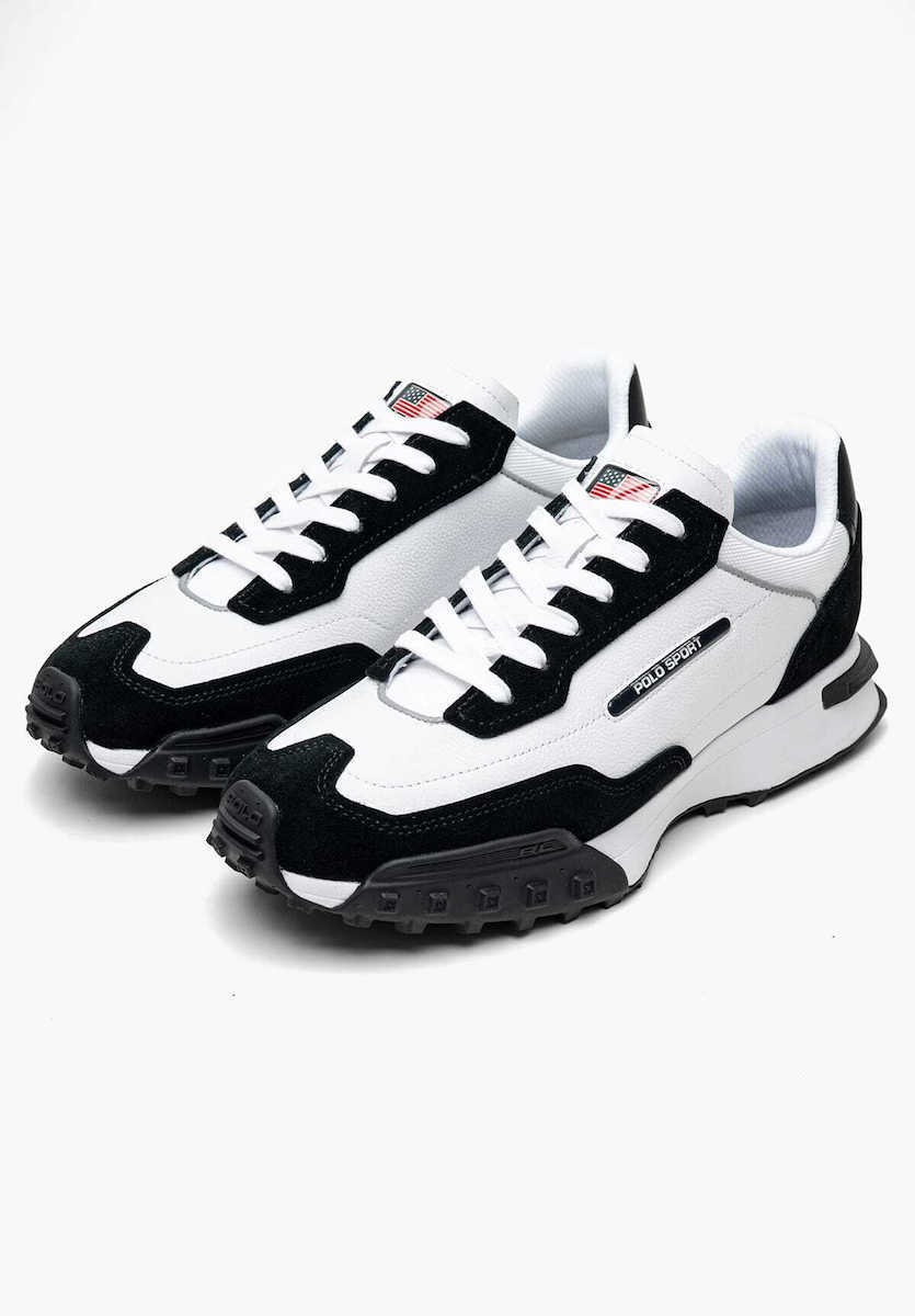 Ralph Lauren Leather and Suede Sneakers | Black/White
