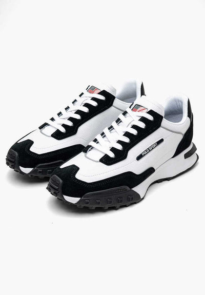 Ralph Lauren Leather and Suede Sneakers | Black/White