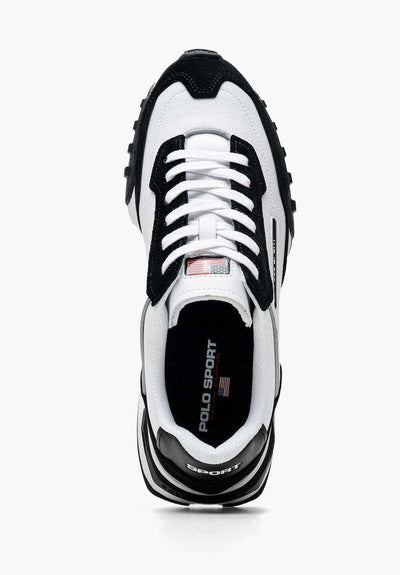Ralph Lauren Leather and Suede Sneakers | Black/White
