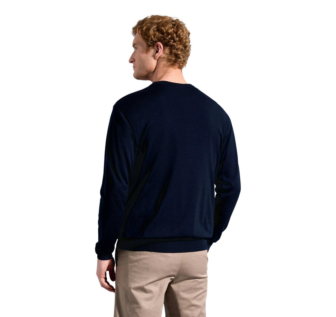 Paul & Shark Embroidered Merino Ultrafine Wool Crewneck | Navy