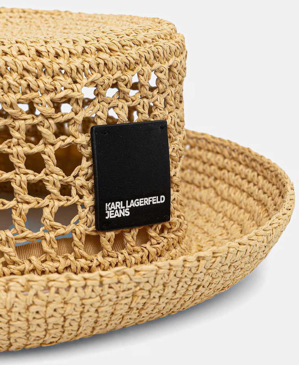 Karl Lagerfeld Raffia Bucket Women's Hat | Natural