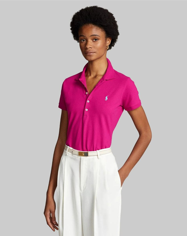 Ralph Lauren Slim Fit Stretch Women's Polo Shirt | Pink Sky