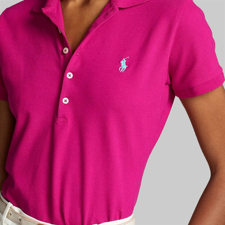 Ralph Lauren Slim Fit Stretch Women's Polo Shirt | Pink Sky