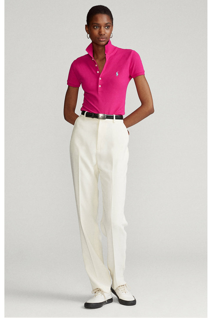 Ralph Lauren Slim Fit Stretch Women's Polo Shirt | Pink Sky