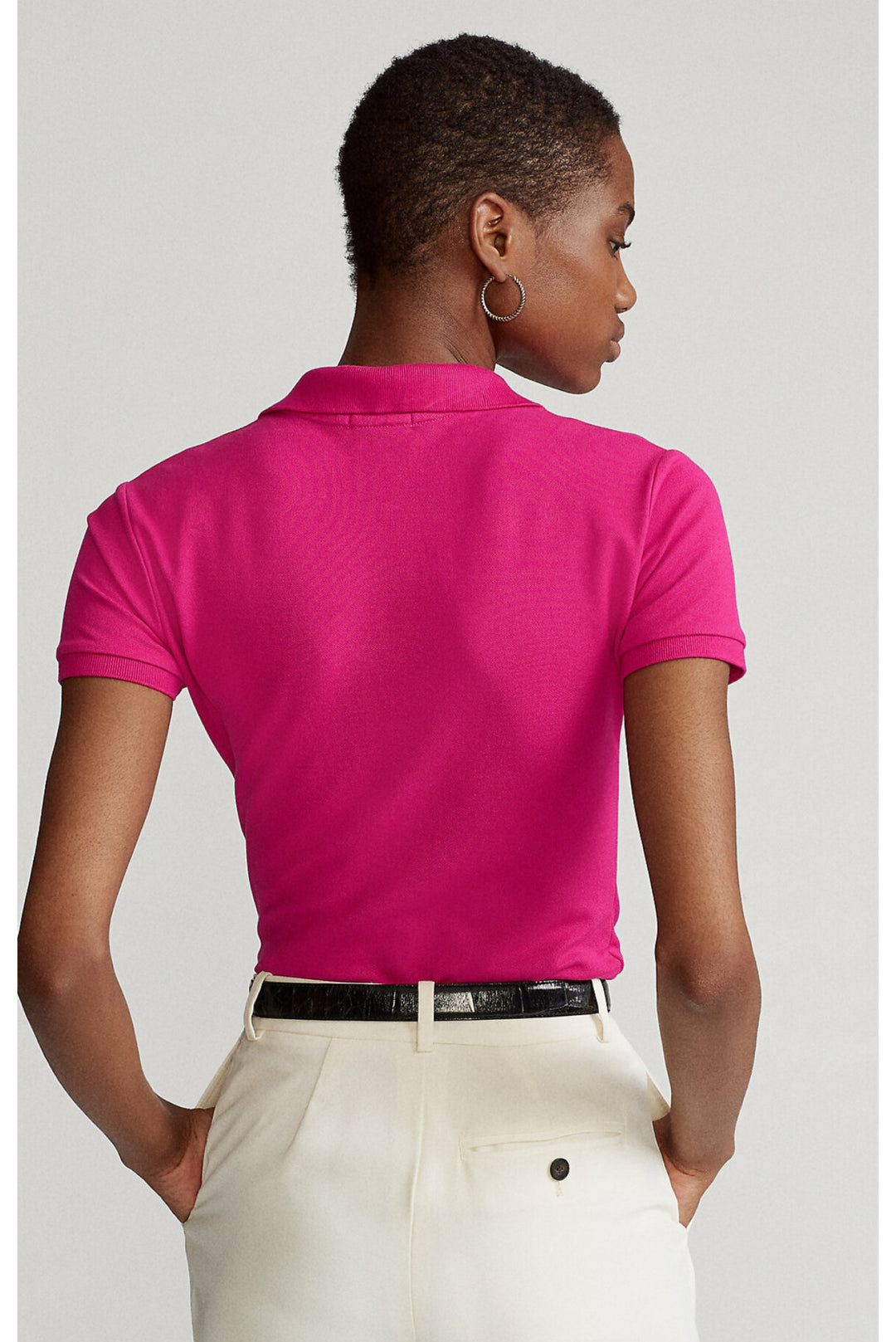 Ralph Lauren Slim Fit Stretch Women's Polo Shirt | Pink Sky