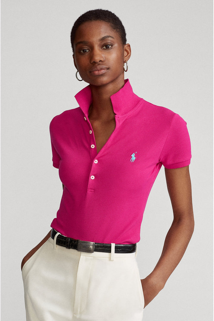 Ralph Lauren Slim Fit Stretch Women's Polo Shirt | Pink Sky