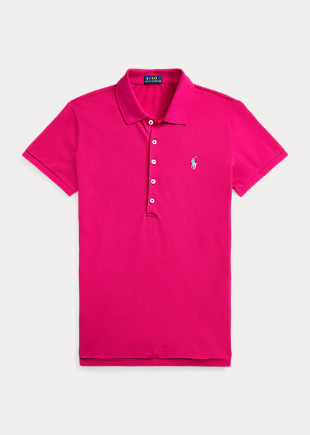 Ralph Lauren Slim Fit Stretch Women's Polo Shirt | Pink Sky