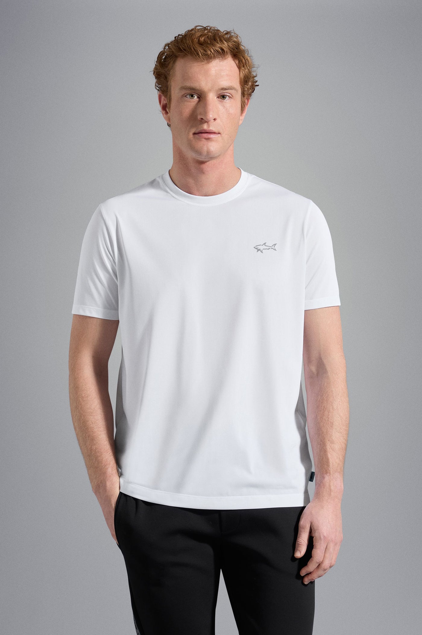 Paul & Shark Seaqual T-shirt με Ανακλαστικό Καρχαρία | Λευκό