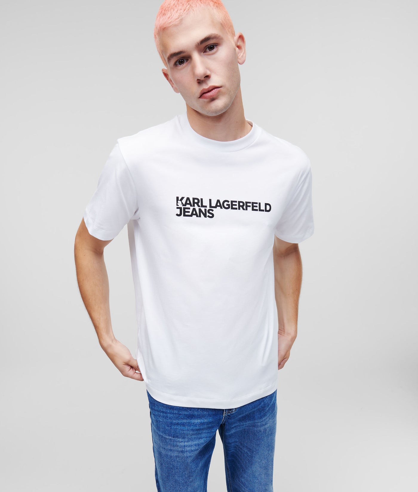 Karl Lagerfeld T-shirt Κανονικής Εφαρμογής με Λογότυπο | Λευκό