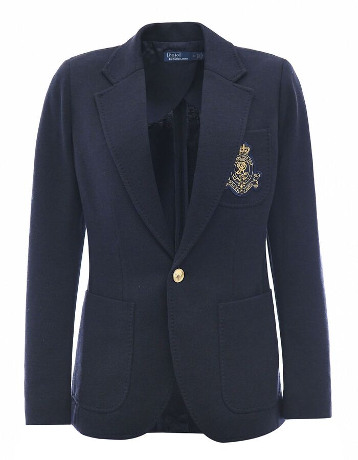 Ralph Lauren بليزر نسائي Double-Knit | Avenue Navy