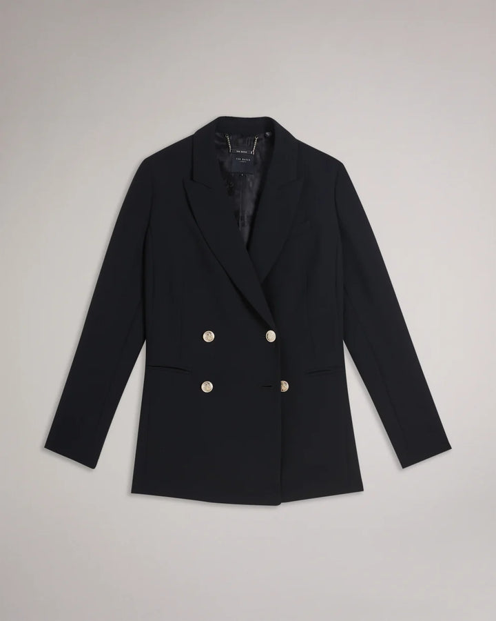 Ted Baker Llayla Σταυρωτό Σακάκι με Ανάγλυφα Κουμπιά: Μαύρο – lifestyle προβολή