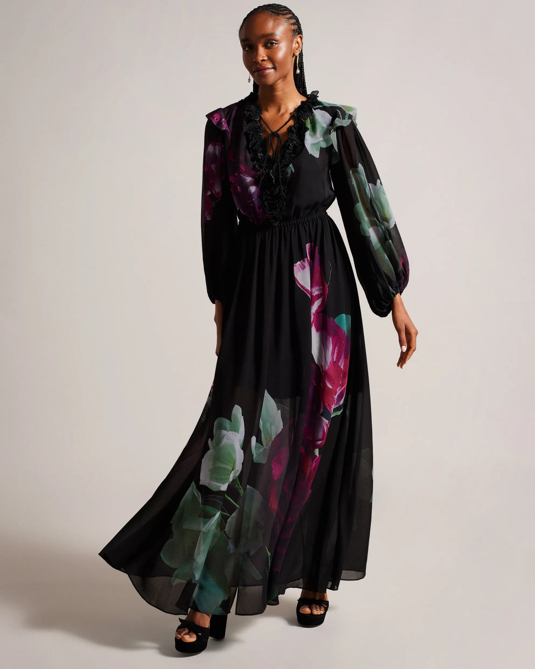 Abito lungo ricamato Gionnna di Ted Baker: Nero – vista prodotto