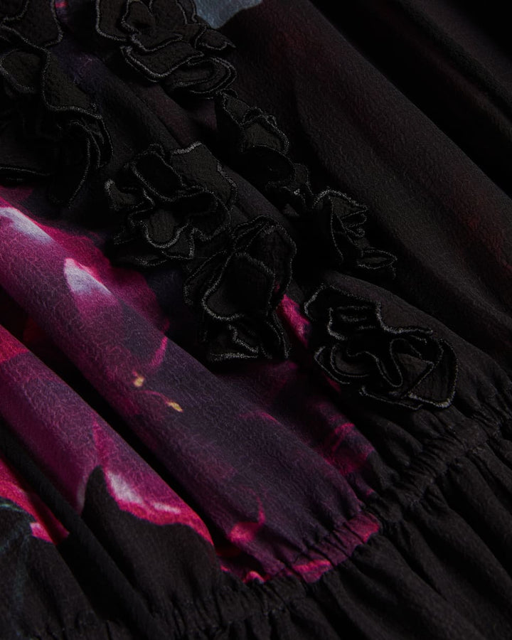 Ted Baker Gionnna Κεντημένο Μάξι Φόρεμα: Μαύρο – πλαϊνή όψη