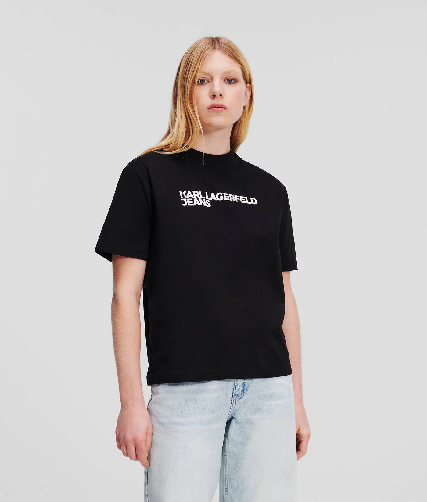 Karl Lagerfeld T-shirt Κανονικής Εφαρμογής με Λογότυπο | Μαύρο