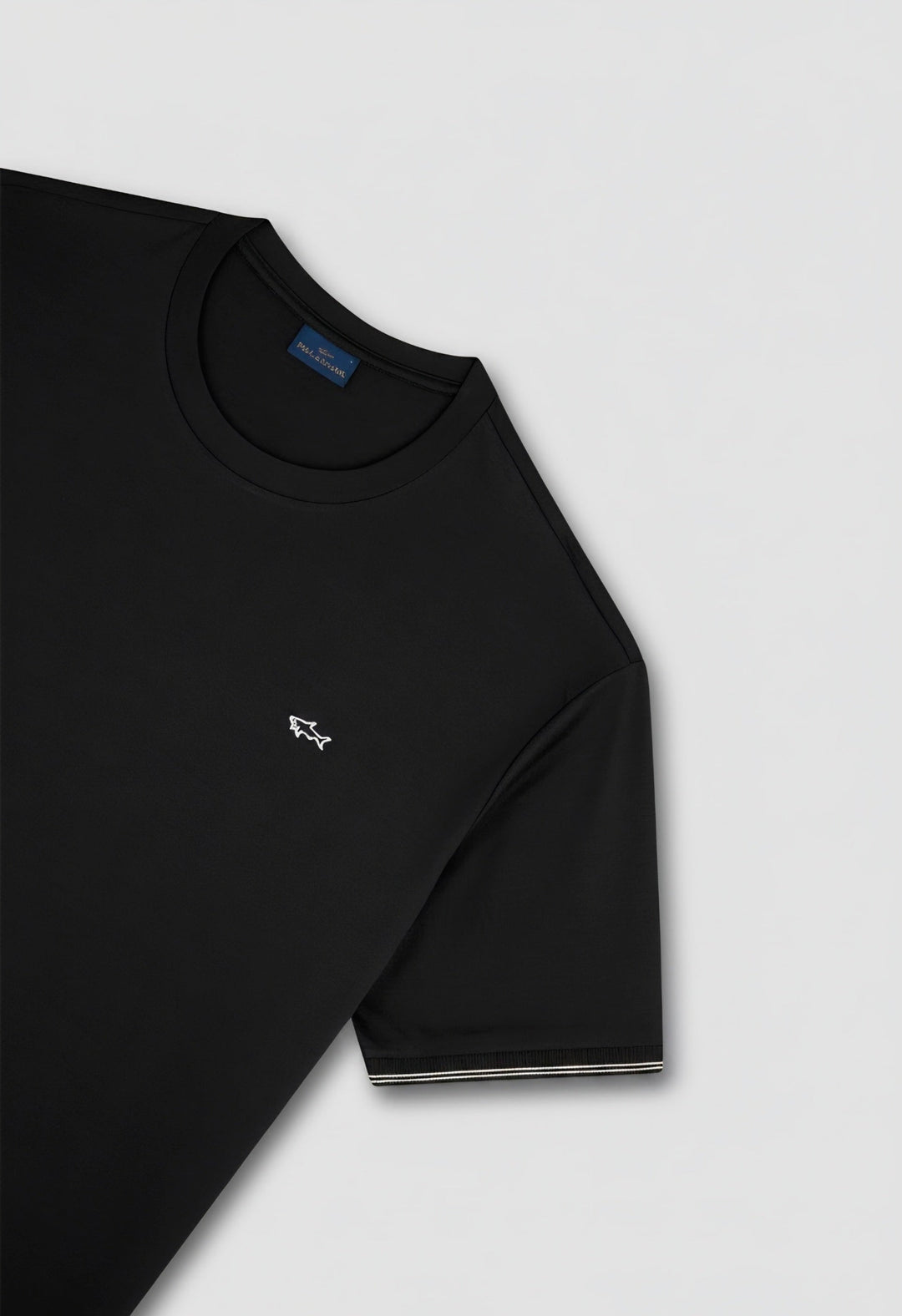Paul &amp; Shark T-Shirt aus doppelt merzerisierter Jersey-Baumwolle mit Aufnäher | Schwarz