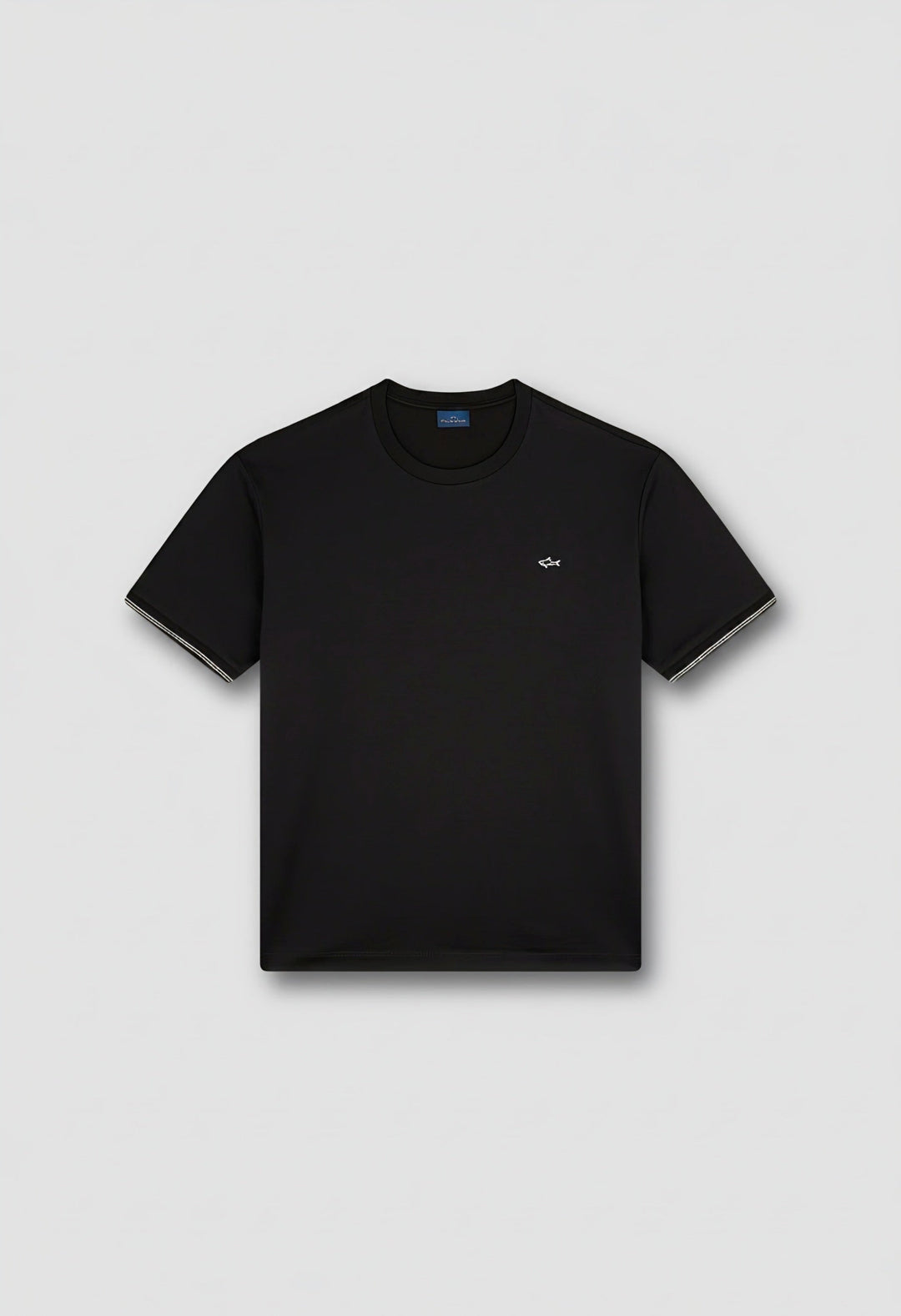 Paul &amp; Shark T-Shirt aus doppelt merzerisierter Jersey-Baumwolle mit Aufnäher | Schwarz