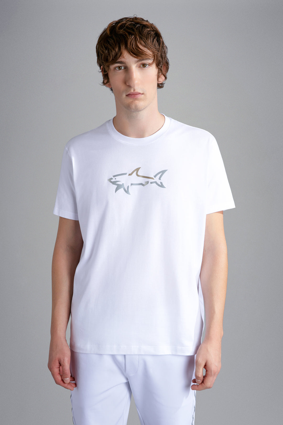 Paul & Shark Βαμβακερό T-shirt με Καρχαρία | Λευκό