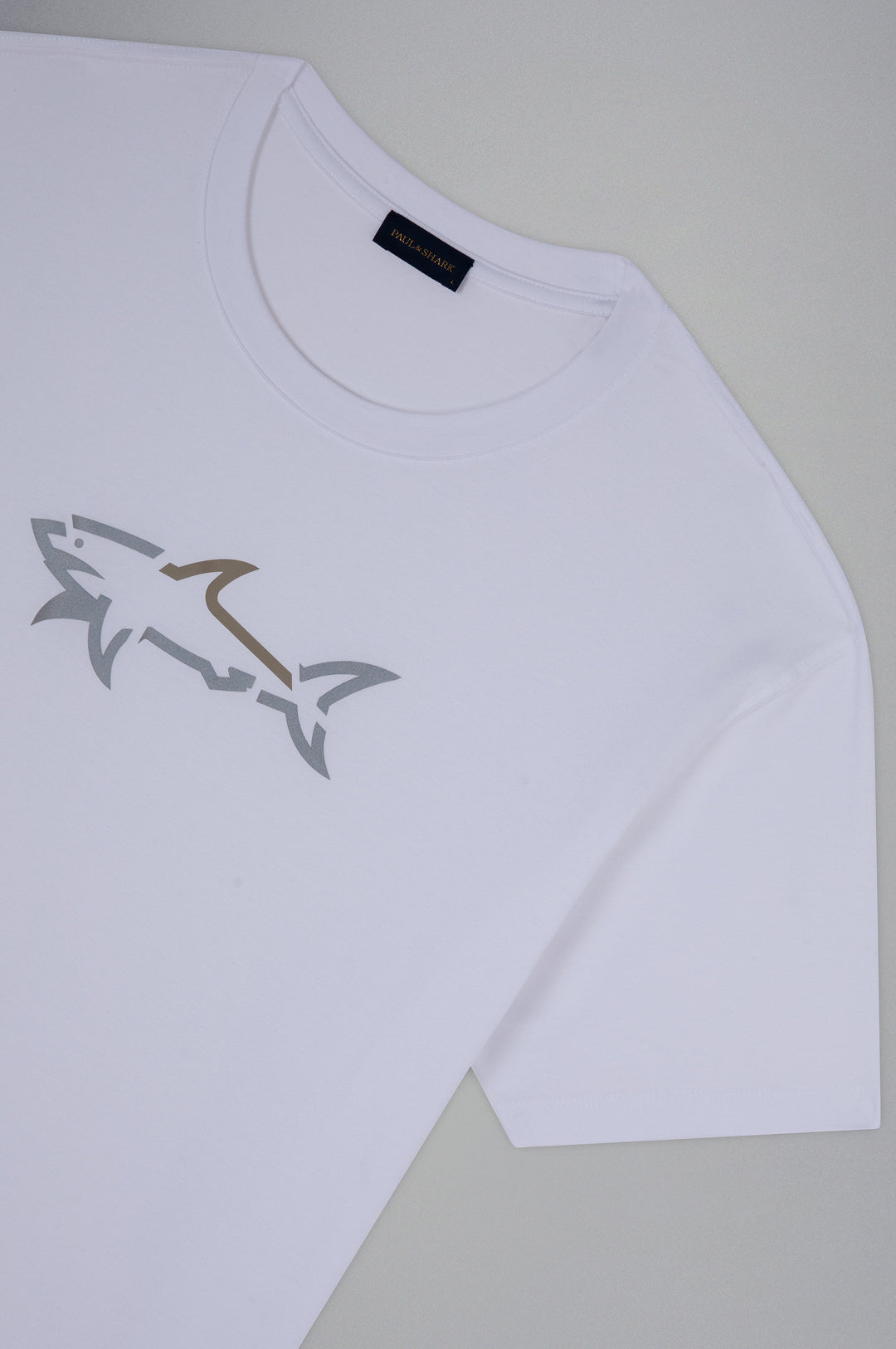 Paul & Shark Βαμβακερό T-shirt με Καρχαρία | Λευκό