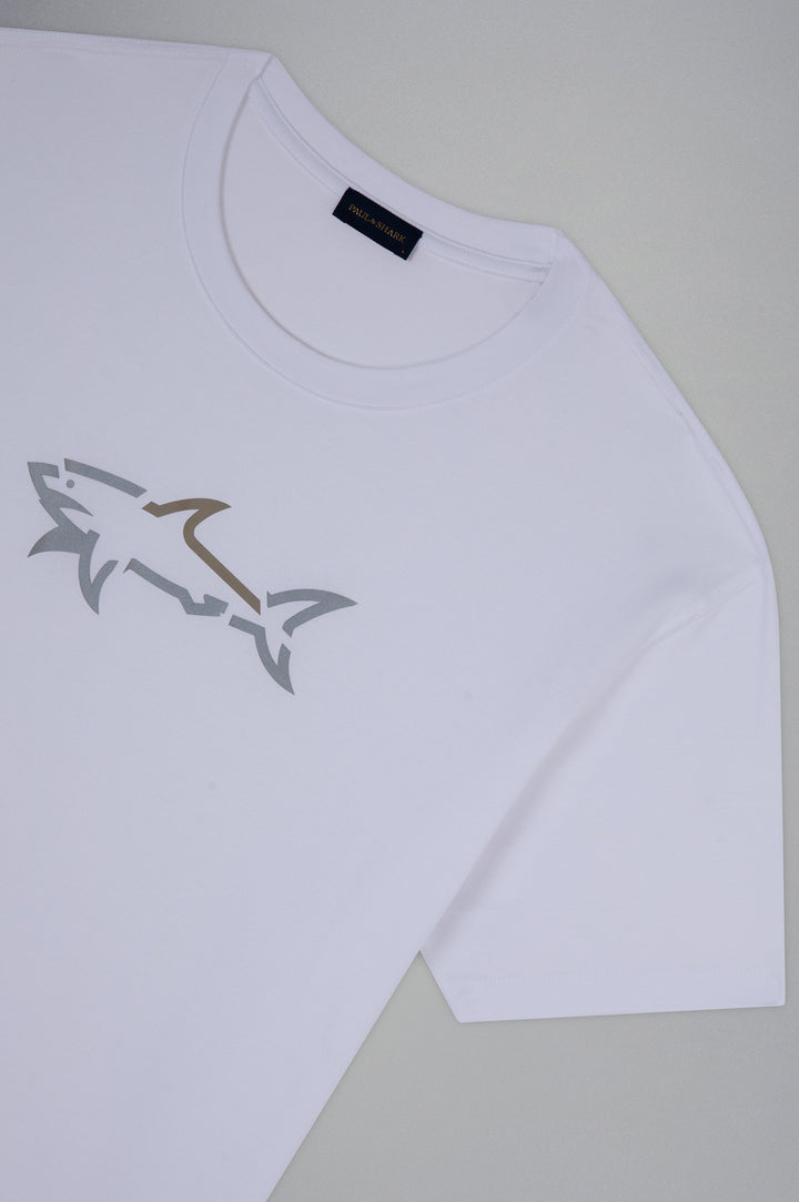 Paul & Shark Βαμβακερό T-shirt με Καρχαρία | Λευκό