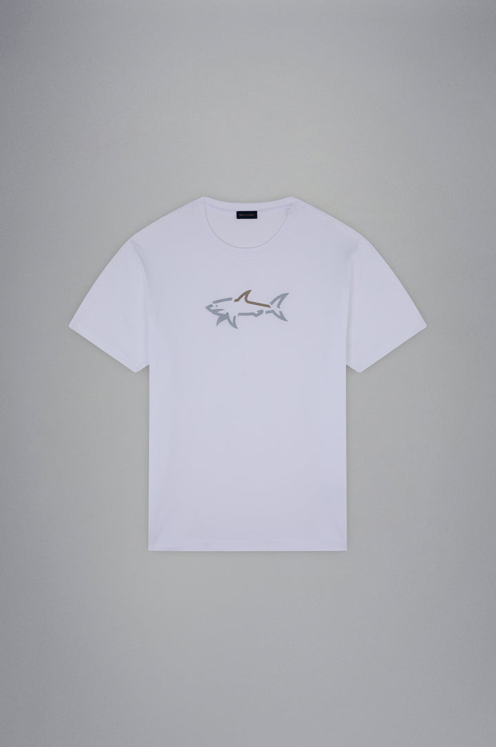 Paul & Shark Βαμβακερό T-shirt με Καρχαρία | Λευκό