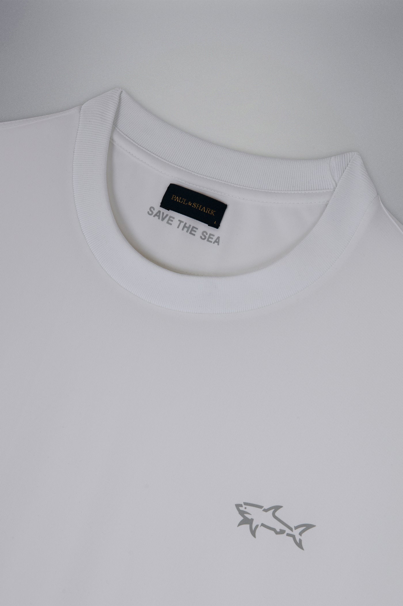 Paul & Shark Seaqual® Yarn T-shirt με Καρχαρία και Save the Sea Τύπωμα | Λευκό