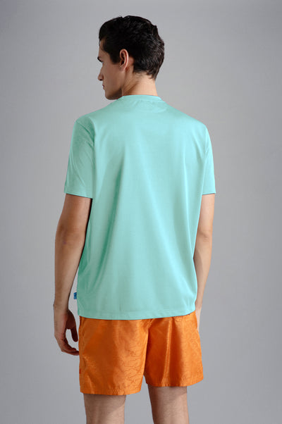 Paul & Shark Seaqual® T-shirt με Καρχαρία και Save the Sea Τύπωμα | Τυρκουάζ
