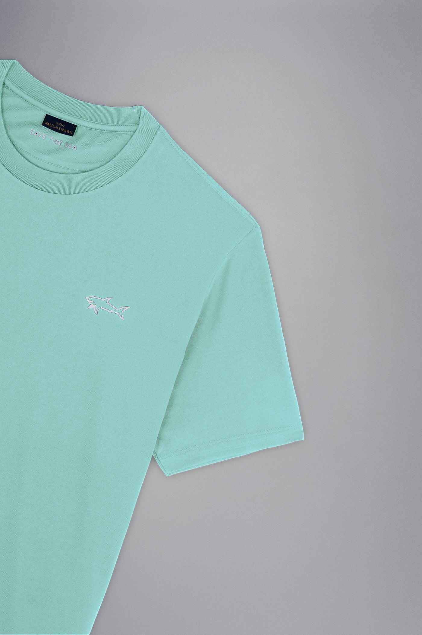 Paul & Shark Seaqual® T-shirt με Καρχαρία και Save the Sea Τύπωμα | Τυρκουάζ
