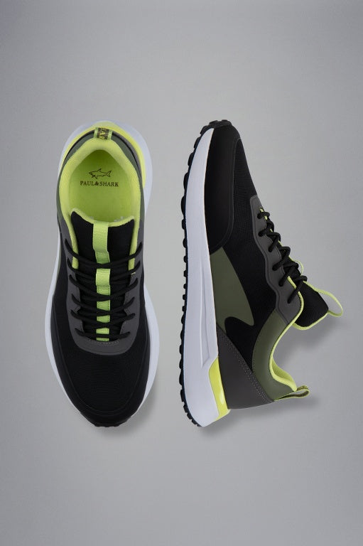 Paul & Shark Sneakers από Τεχνικό Ύφασμα | Πράσινο/Μαύρο