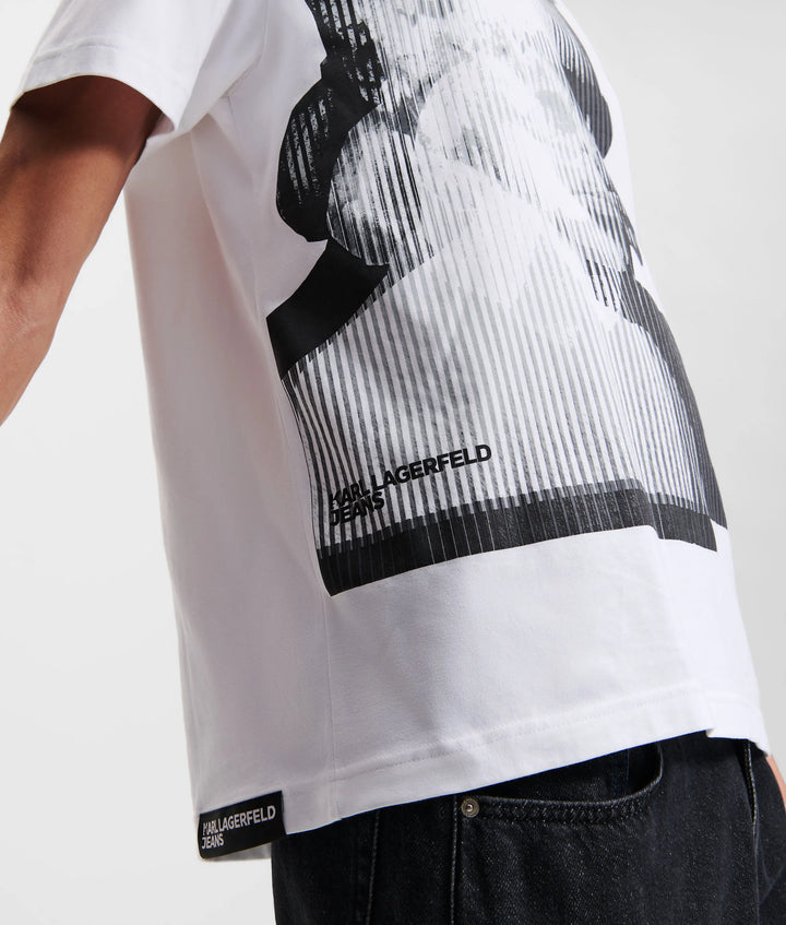 Karl Lagerfeld T-shirt Κανονικής Εφαρμογής με Τύπωμα | Λευκό