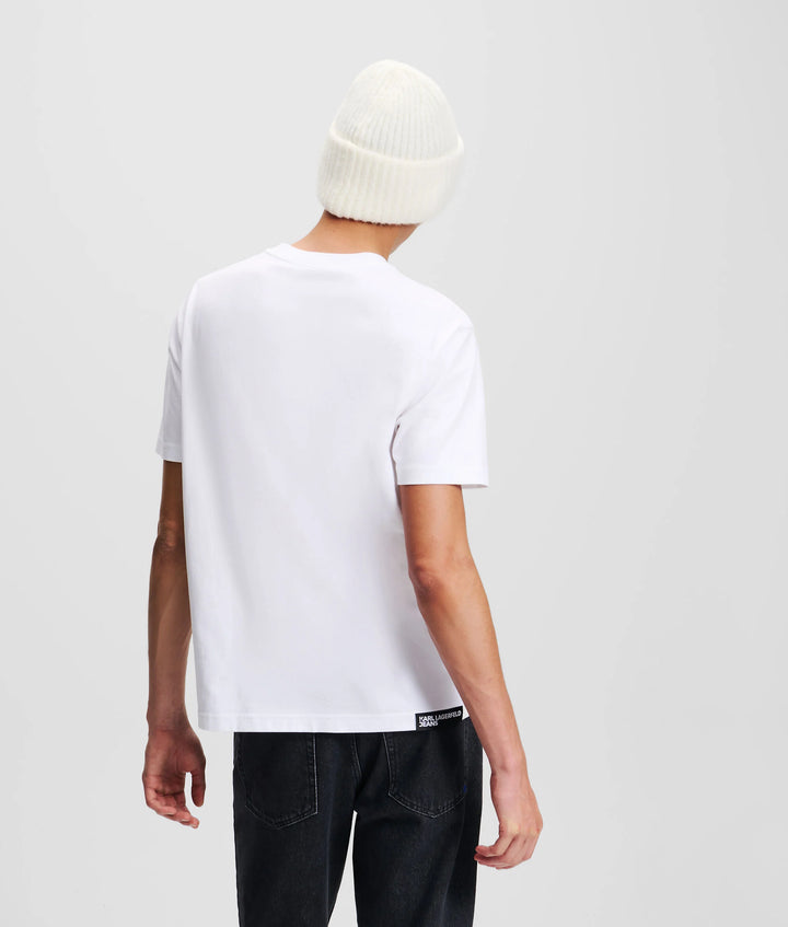 Karl Lagerfeld T-shirt Κανονικής Εφαρμογής με Τύπωμα | Λευκό