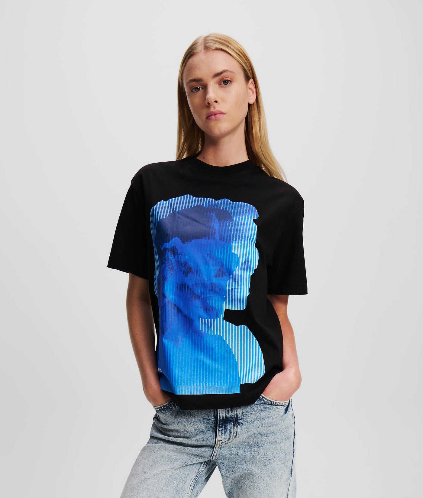 Karl Lagerfeld T-shirt Κανονικής Εφαρμογής με Τύπωμα | Μαύρο