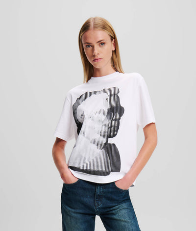 Karl Lagerfeld T-shirt Κανονικής Εφαρμογής με Τύπωμα | Λευκό