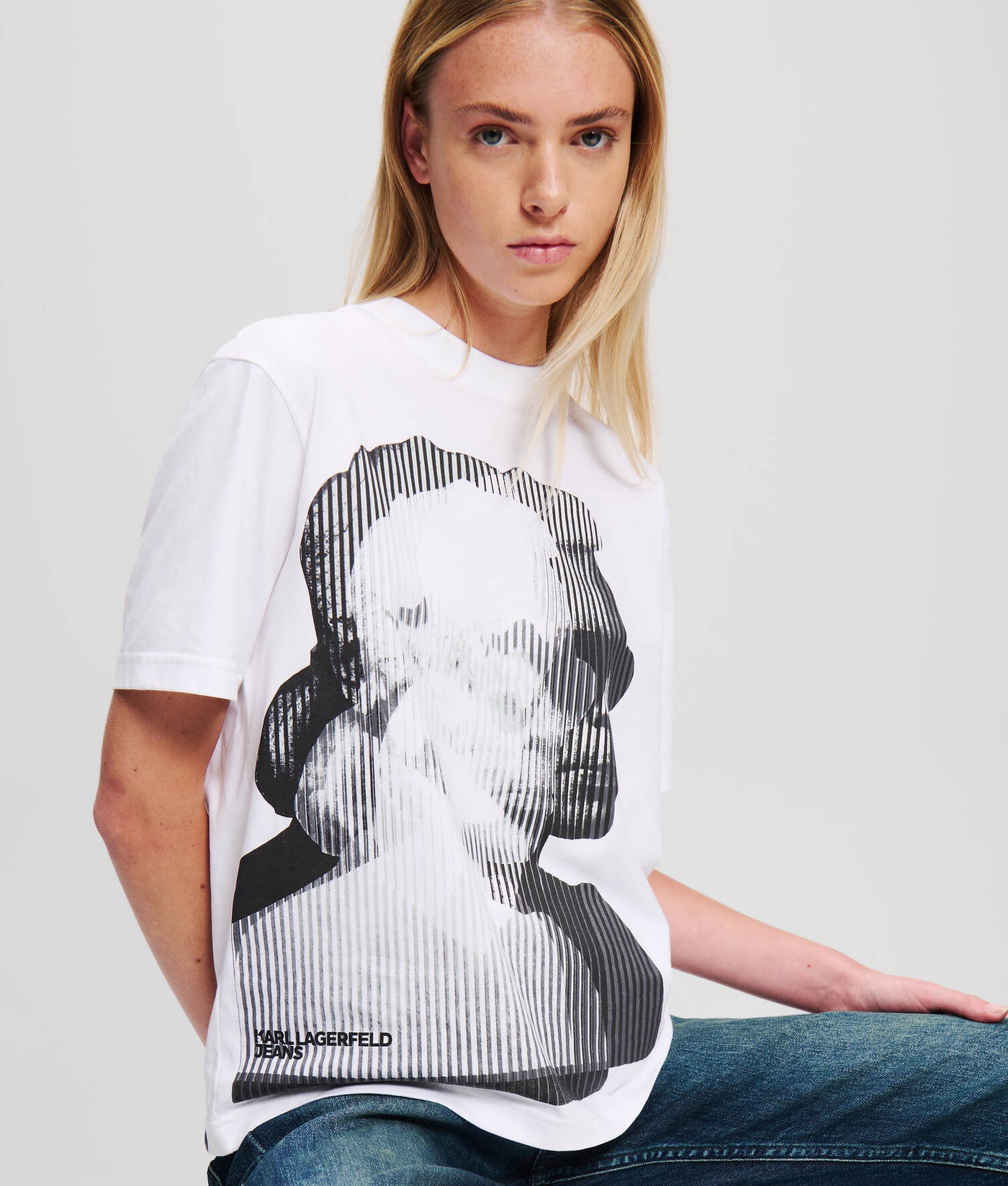 Karl Lagerfeld T-shirt Κανονικής Εφαρμογής με Τύπωμα | Λευκό