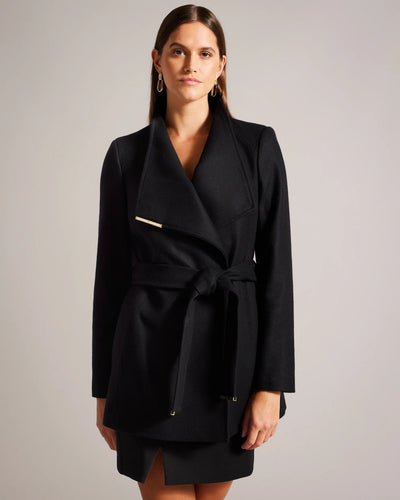 Ted Baker Rosess Wool Wrap Short Coat | Black