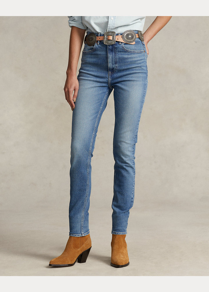 Ralph Lauren Tompkins High-Rise Skinny Jean in Antares Wash – product view