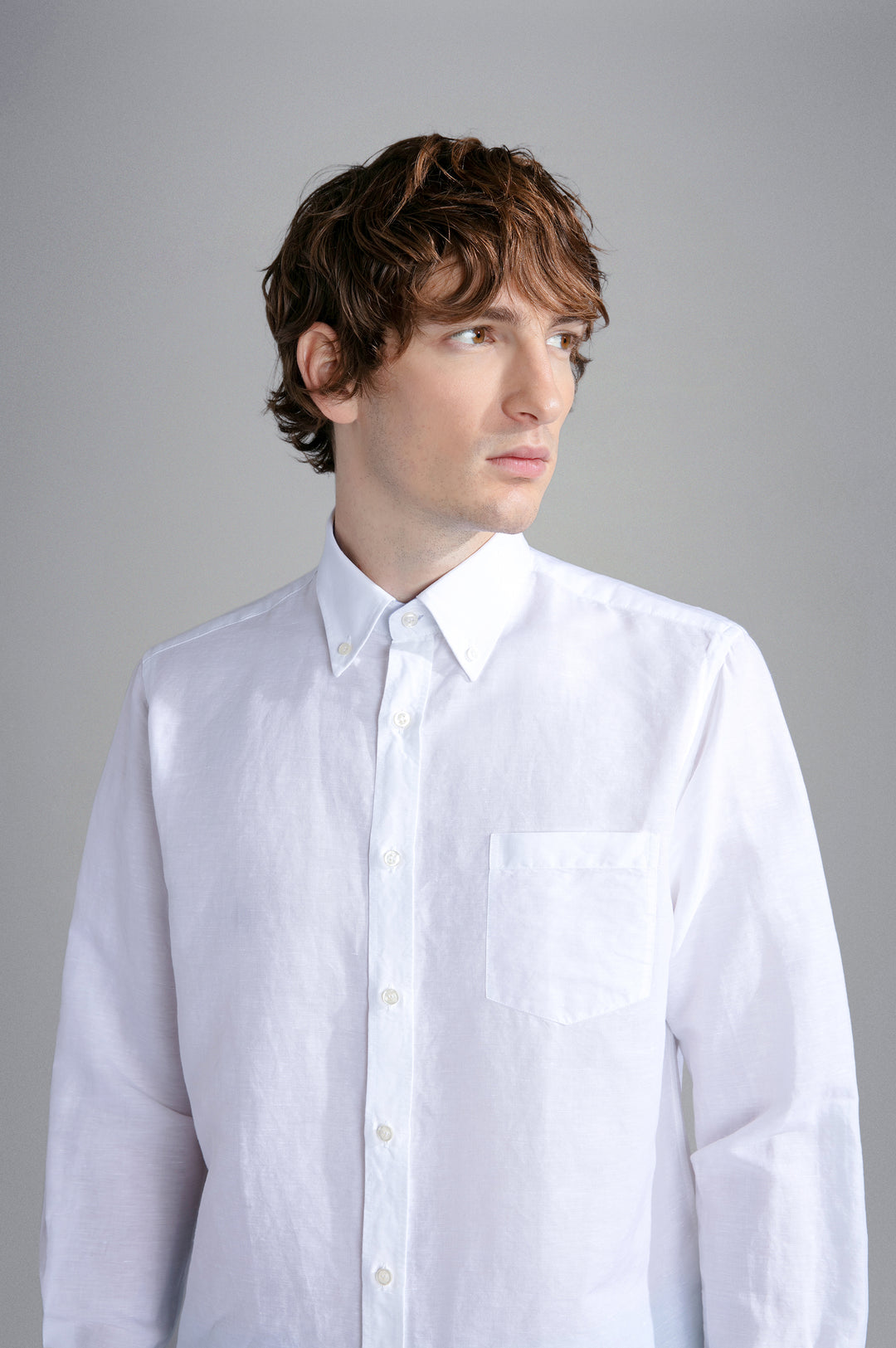 Paul &amp; Shark Linen and Cotton Shirt in White – lifestyle view
